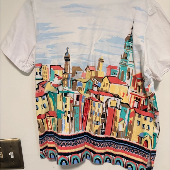 Alfred Dunner White Short-Sleeve Top with Multicolor Cityscape Print - Picture 4 of 4